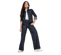 PixieGirl Petite Indigo Blue Non-Stretch Wide Leg Jeans Petite