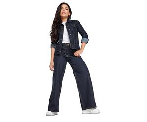 PixieGirl Petite Indigo Blue Non-Stretch Wide Leg Jeans Petite