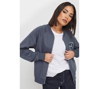 Pixiegirl Petite Jersey Bomber Jacket In Blue Blue 16