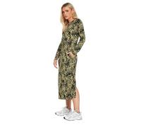PixieGirl Khaki Green Abstract Animal Long Sleeve T-Shirt Dress Petite