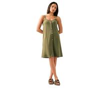 PixieGirl Petite Khaki Green Button Front Sleeveless Dress Petite