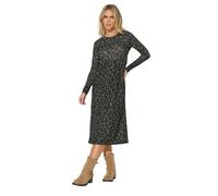 PixieGirl Petite Khaki Green Leopard Print Smock Dress Petite