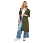 PixieGirl Petite Khaki Green Woven Lightweight Trench Coat Petite