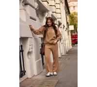 Pixiegirl Petite Knitted Trousers In Brown Brown 16-18