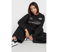 Pixiegirl Petite 'la Sports' Slogan Sweatshirt In Black Black 16