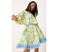 Pixiegirl Petite Lemon Print Shirt Mini Dress In White White
