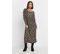 Pixiegirl Petite Leopard Tea Dress In Brown Brown 10