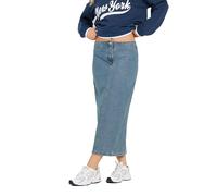 PixieGirl Petite Light Blue Denim Seam Midi Skirt Petite