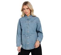 PixieGirl Petite Light Blue Denim Shacket Petite