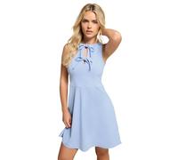 PixieGirl Petite Light Blue Tie Front Full Mini Dress Petite