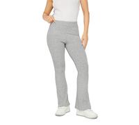 PixieGirl Petite Light Grey Ribbed Flared Trousers Petite