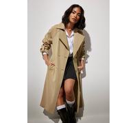 Pixiegirl Petite Lightweight Trench Coat In Light Brown Light Brown 14