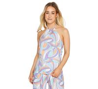 PixieGirl Petite Lilac Purple Swirl Print Halter Neck Top Petite