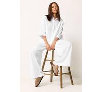 Pixiegirl Petite Linen Shirt & Wide Leg Trousers Set In White White