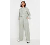 Pixiegirl Petite Linen Stripe Wide Leg Trousers In Green Green