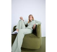 Pixiegirl Petite Linen Stripe Wide Leg Trousers In Green Green 8