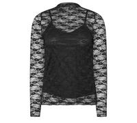 Pixiegirl Petite Long Sleeve Lace Top In Black Black 10