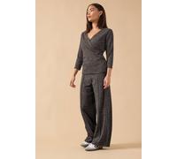 Pixiegirl Petite Marl Lounge Trousers In Chocolate Chocolate