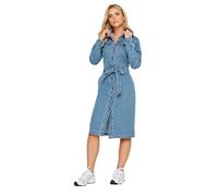 PixieGirl Petite Mid Blue Denim Tie Waist Midi Dress Petite