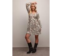 Pixiegirl Petite Mini Smock Dress In Brown Brown