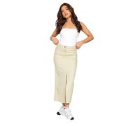 PixieGirl Petite Natural Brown Denim Split Maxi Skirt Petite