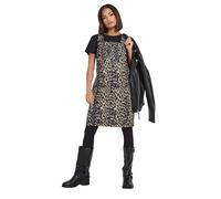 PixieGirl Petite Natural Brown Leopard Print Denim Pinafore Petite