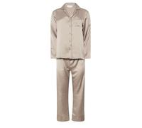PixieGirl Petite Natural Brown Satin Button Pyjama Set Petite