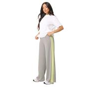 PixieGirl Petite Natural Brown Side Stripe Scuba Wide Leg Trousers Petite