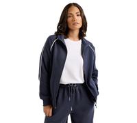 PixieGirl Petite Navy Blue Contrast Piping Zip Sweatshirt Petite