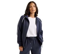 PixieGirl Petite Navy Blue Contrast Piping Zip Sweatshirt Petite