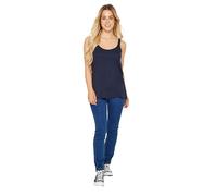 PixieGirl Petite Navy Blue Dipped Hem Vest Top Petite