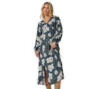 PixieGirl Petite Navy Blue Floral Midi Tea Dress Petite