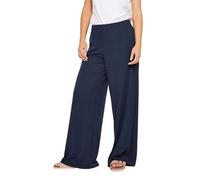 PixieGirl Petite Navy Blue Ribbed Wide Leg Trousers Petite