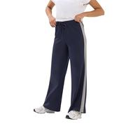 PixieGirl Petite Navy Blue Side Stripe Wide Leg Trousers Petite