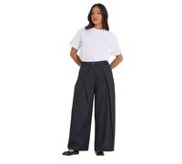 PixieGirl Petite Navy Blue Wrap Pleated Wide Leg Trousers Petite