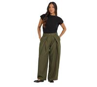PixieGirl Petite Navy Blue Wrap Pleated Wide Leg Trousers Petite