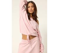 Pixiegirl Petite Off Shoulder Sweatshirt In Light Pink Light Pink