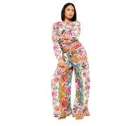 Petite Abstract Tile Wide Leg Trousers PixieGirl Orange 8