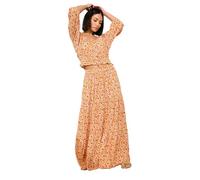 PixieGirl Petite Orange Ditsy Floral Puff Sleeve Top Petite