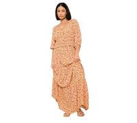PixieGirl Petite Orange Ditsy Floral Tiered Maxi Skirt Petite