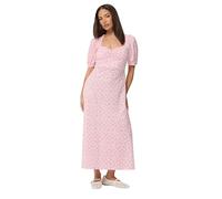 PixieGirl Petite Orange Floral Ruched Midi Dress Petite