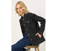 Pixiegirl Petite Oversized Denim Jacket In Black Black 8