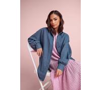 Pixiegirl Petite Oversized Denim Shirt In Blue Blue 6