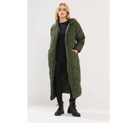 Pixiegirl Petite Padded Maxi Coat In Green Green