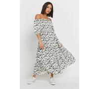 Pixiegirl Petite Paisley Floral Bardot Dress In White White 8
