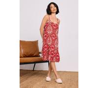 PixieGirl Red Paisley Print Slip Midi Dress Petite