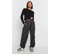 Pixiegirl Petite Parachute Trousers In Black Black 10S