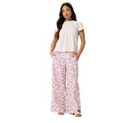 PixieGirl Petite Pink Animal Print Cotton Wide Leg Trousers Petite