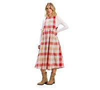 PixieGirl Petite Pink Check Cotton Midi Dress Petite