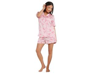 PixieGirl Petite Pink Satin Lobster Graphic Short Pyjama Set Petite